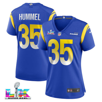 Jake Hummel 35 Women's Los Angeles Rams 2026 Super Bowl LX - Royal Team Game Jersey