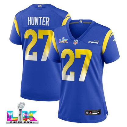 Jarquez Hunter 27 Women's Los Angeles Rams 2026 Super Bowl LX - Royal Team Game Jersey