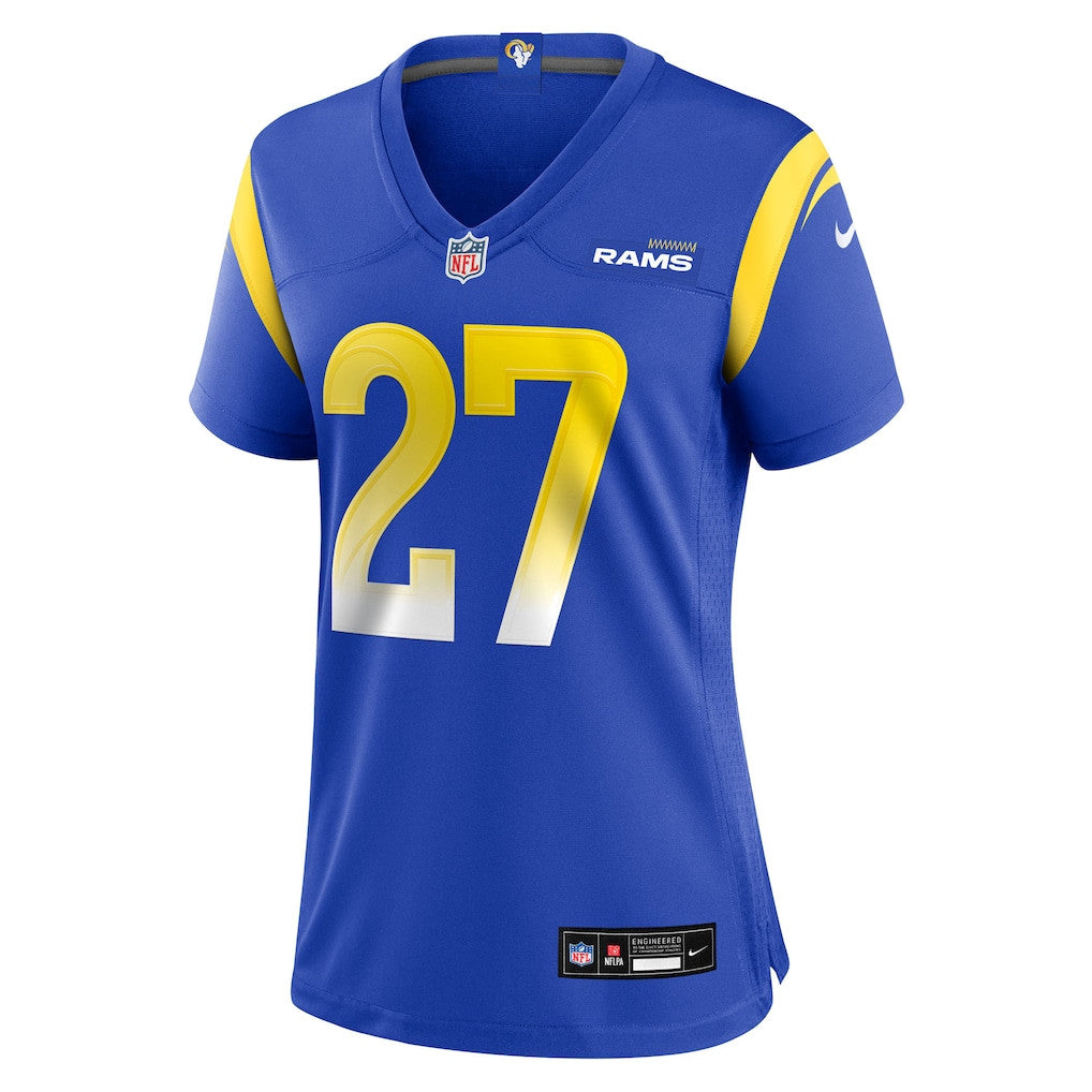 Jarquez Hunter 27 Women's Los Angeles Rams 2026 Super Bowl LX - Royal Team Game Jersey