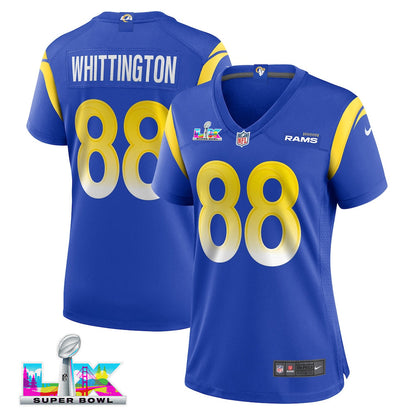 Jordan Whittington 88 Women's Los Angeles Rams 2026 Super Bowl LX - Royal Team Game Jersey