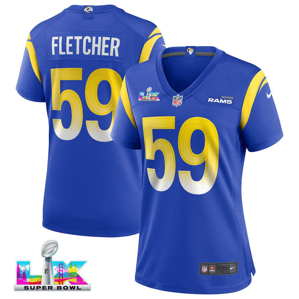 London Fletcher 59 Women's Los Angeles Rams 2026 Super Bowl LX - Royal Team Game Jersey