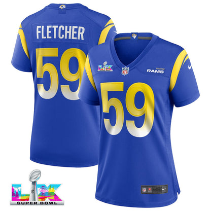 London Fletcher 59 Women's Los Angeles Rams 2026 Super Bowl LX - Royal Team Game Jersey