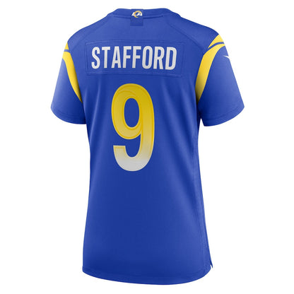 Matthew Stafford 9 Women's Los Angeles Rams 2026 Super Bowl LX - Royal Team Game Jersey