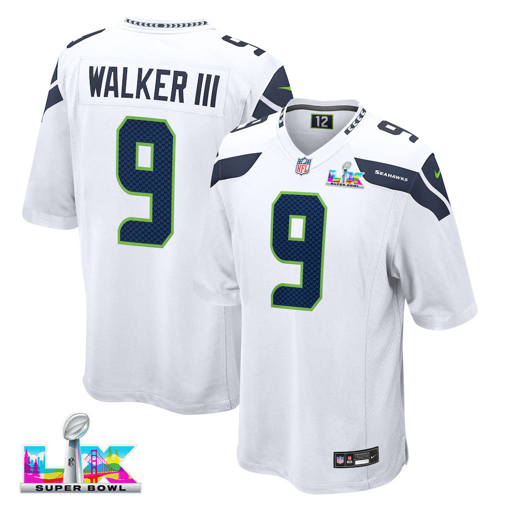 Kenneth Walker III 9 Seattle Seahawks 2026 Super Bowl LX - White Game Jersey