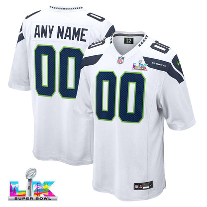 Seattle Seahawks 2026 Super Bowl LX Custom Name - White Game Jersey