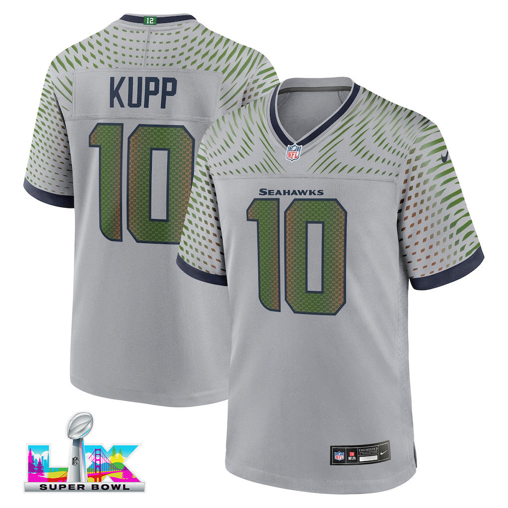 Cooper Kupp 10 Seattle Seahawks 2026 Super Bowl LX - Wolf Gray Game Jersey