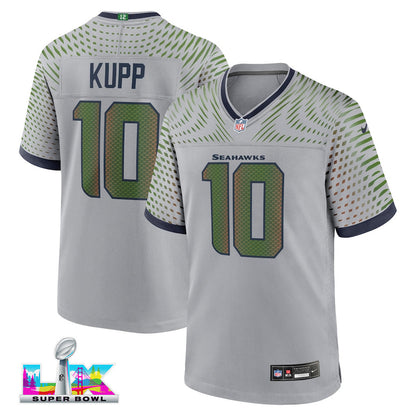 Cooper Kupp 10 Seattle Seahawks 2026 Super Bowl LX - Wolf Gray Game Jersey
