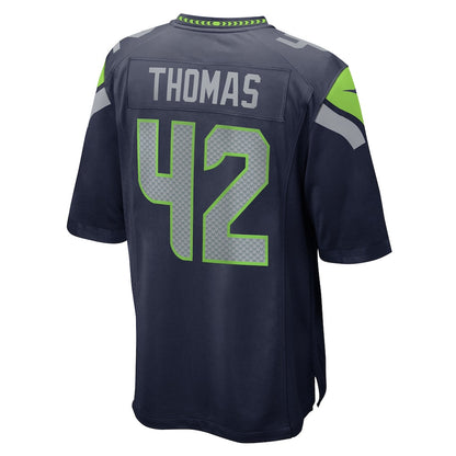 Drake Thomas 42 Seattle Seahawks 2026 Super Bowl LX - College Navy Team Game Jersey
