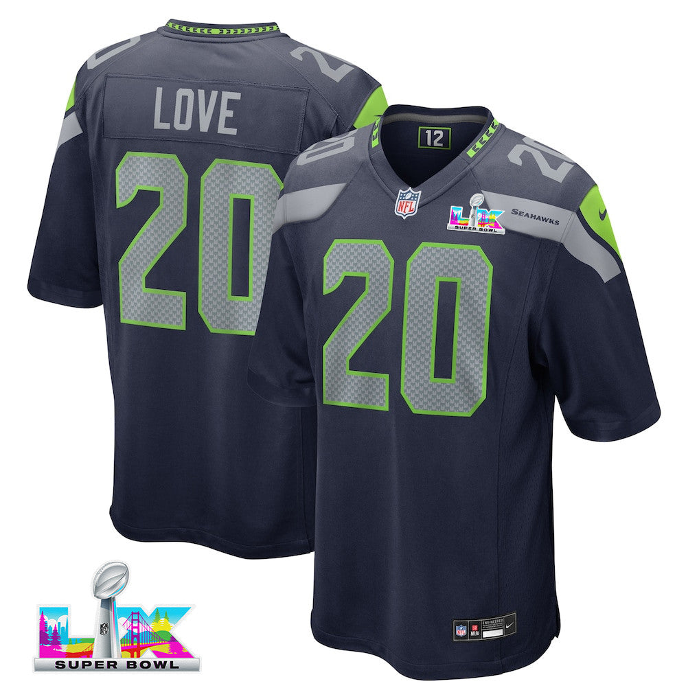 Julian Love 20 Seattle Seahawks 2026 Super Bowl LX - College Navy Team Game Jersey