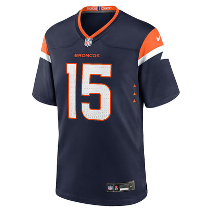 Nik Bonitto 15 Denver Broncos 2026 Super Bowl LX - Navy Alternate Game Jersey