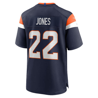 Brandon Jones 22 Denver Broncos 2026 Super Bowl LX - Navy Alternate Game Jersey