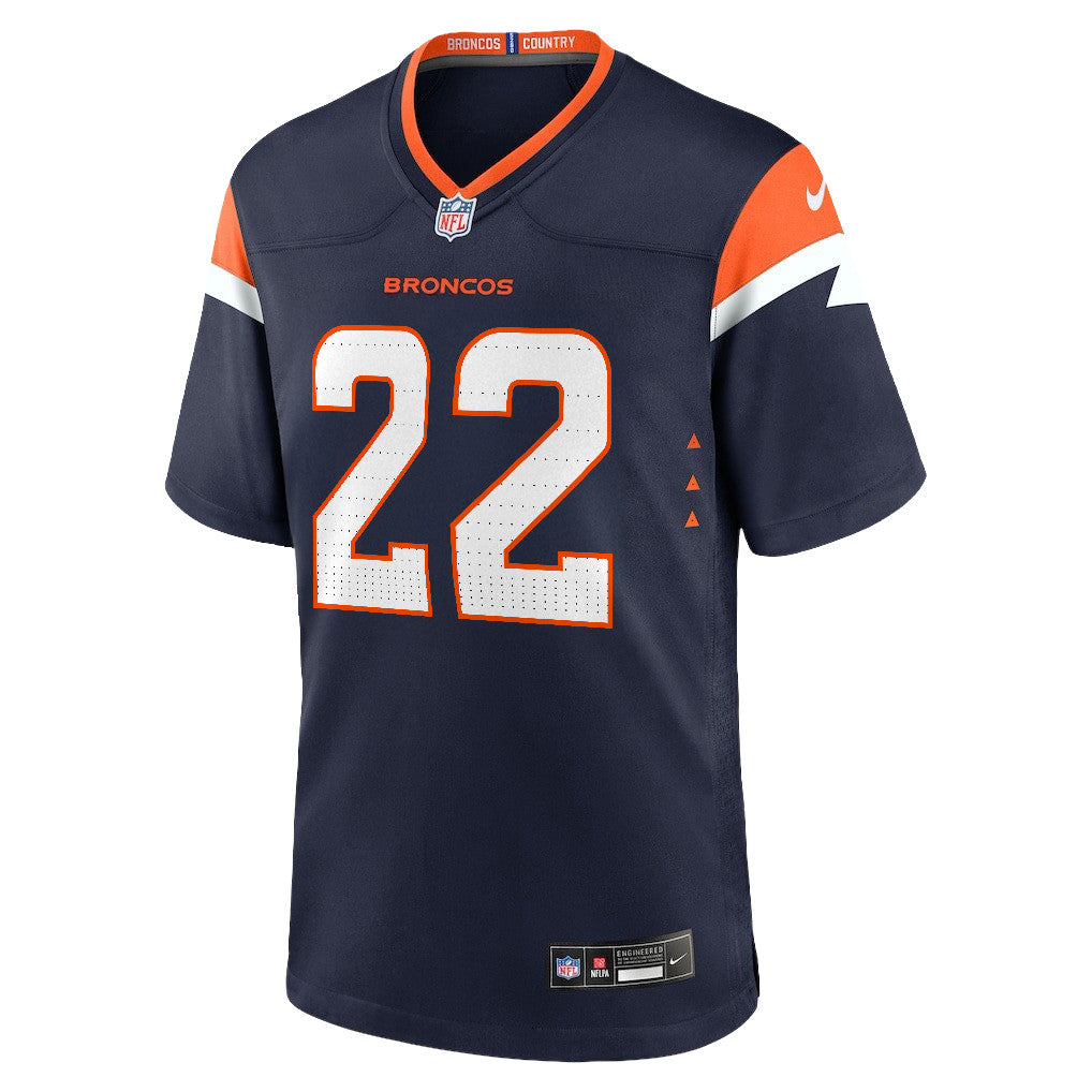 Brandon Jones 22 Denver Broncos 2026 Super Bowl LX - Navy Alternate Game Jersey