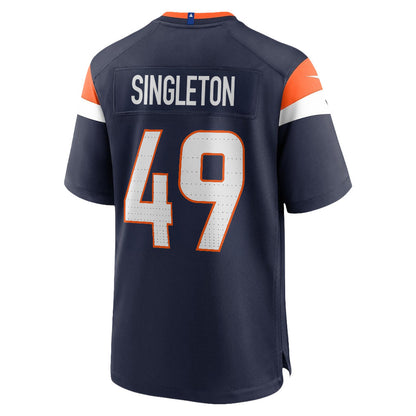 Alex Singleton 49 Denver Broncos 2026 Super Bowl LX - Navy Alternate Game Jersey