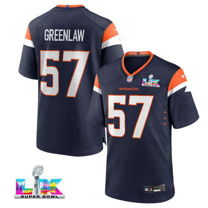 Dre Greenlaw 57 Denver Broncos 2026 Super Bowl LX - Navy Alternate Game Jersey
