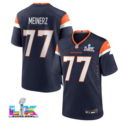 Quinn Meinerz 77 Denver Broncos 2026 Super Bowl LX - Navy Alternate Game Jersey
