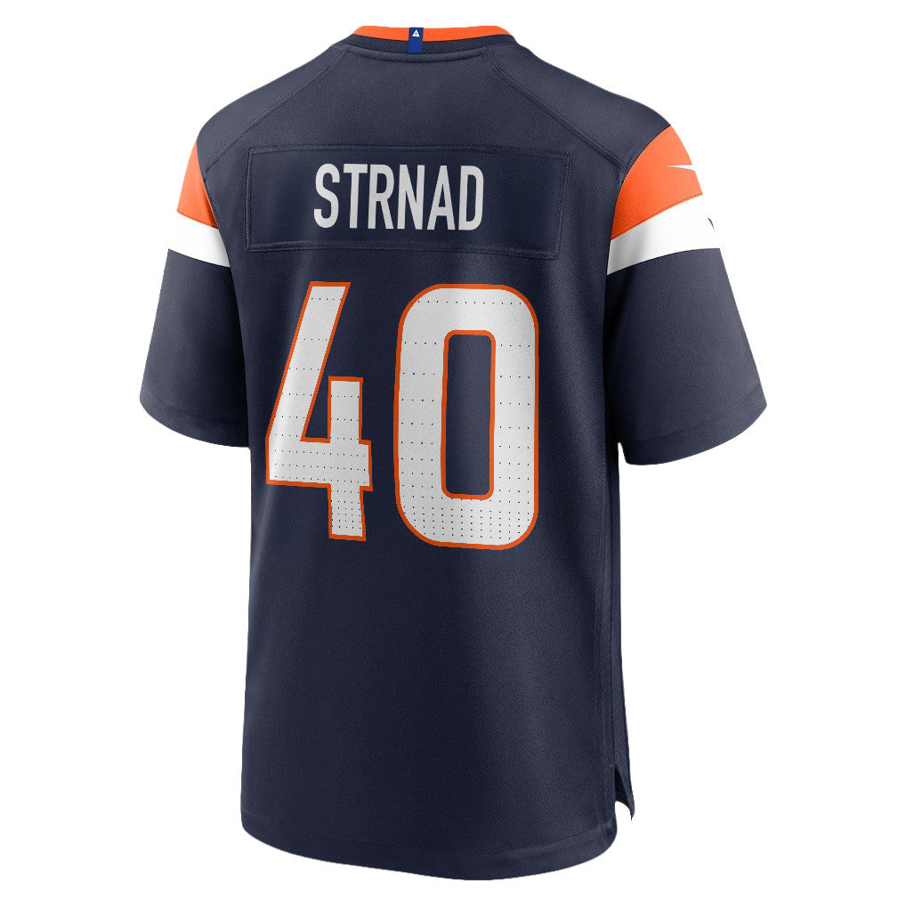 Justin Strnad 40 Denver Broncos 2026 Super Bowl LX - Navy Alternate Game Jersey
