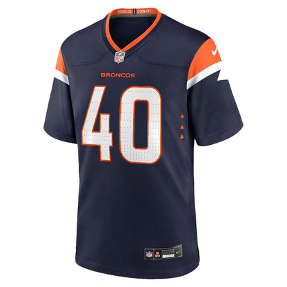 Justin Strnad 40 Denver Broncos 2026 Super Bowl LX - Navy Alternate Game Jersey