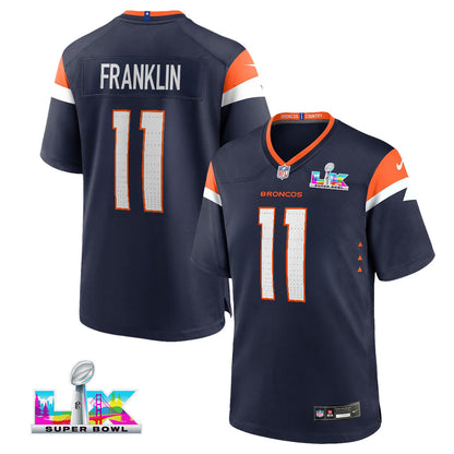 Troy Franklin 11 Denver Broncos 2026 Super Bowl LX - Navy Alternate Game Jersey