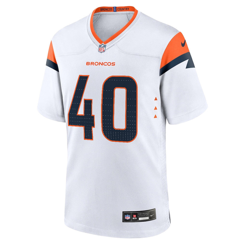 Justin Strnad 40 Denver Broncos 2026 Super Bowl LX - White Game Jersey