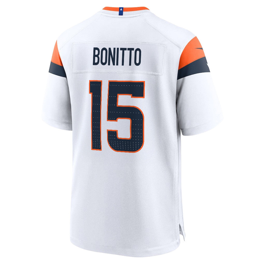 Nik Bonitto 15 Denver Broncos 2026 Super Bowl LX - White Game Jersey