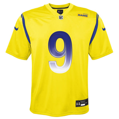Matthew Stafford 9 Los Angeles Rams YOUTH - 2026 Super Bowl LX Gold Inverted Game Team Jersey
