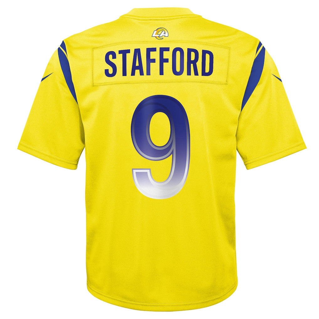 Matthew Stafford 9 Los Angeles Rams YOUTH - 2026 Super Bowl LX Gold Inverted Game Team Jersey
