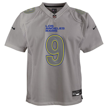 Matthew Stafford 9 Los Angeles Rams YOUTH - 2026 Super Bowl LX Gray Atmosphere Game Jersey
