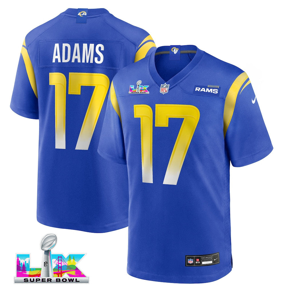 Davante Adams 17 Los Angeles Rams YOUTH - 2026 Super Bowl LX Royal Blue Game Team Jersey
