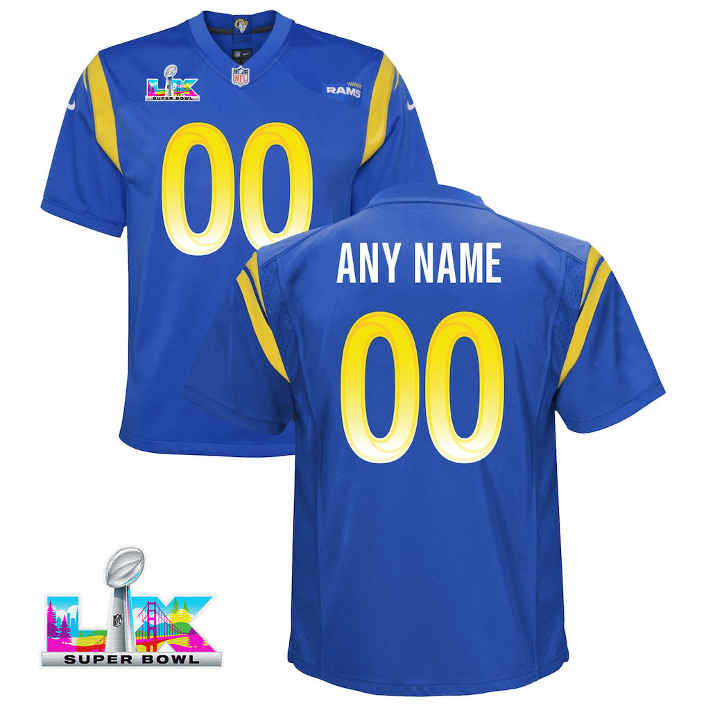 Los Angeles Rams YOUTH - 2026 Super Bowl LX Royal Custom Game Jersey