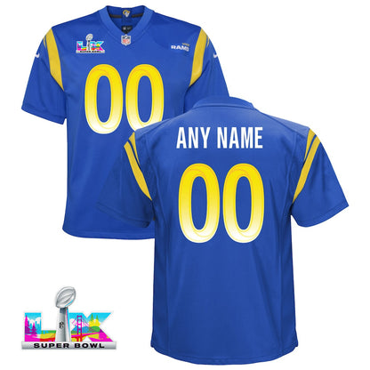 Los Angeles Rams YOUTH - 2026 Super Bowl LX Royal Custom Game Jersey