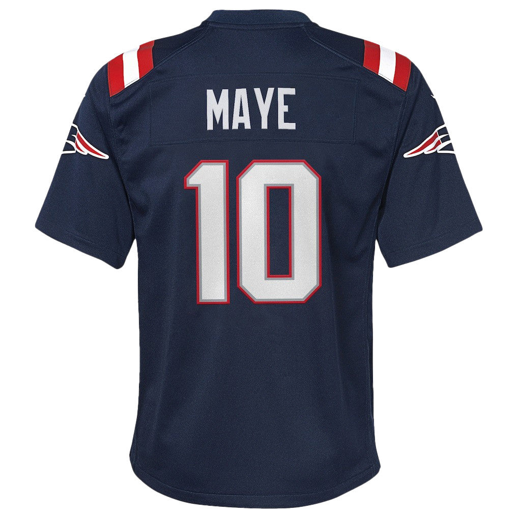 Drake Maye 10 New England Patriots Super Bowl LX Game Day YOUTH Jersey – Navy