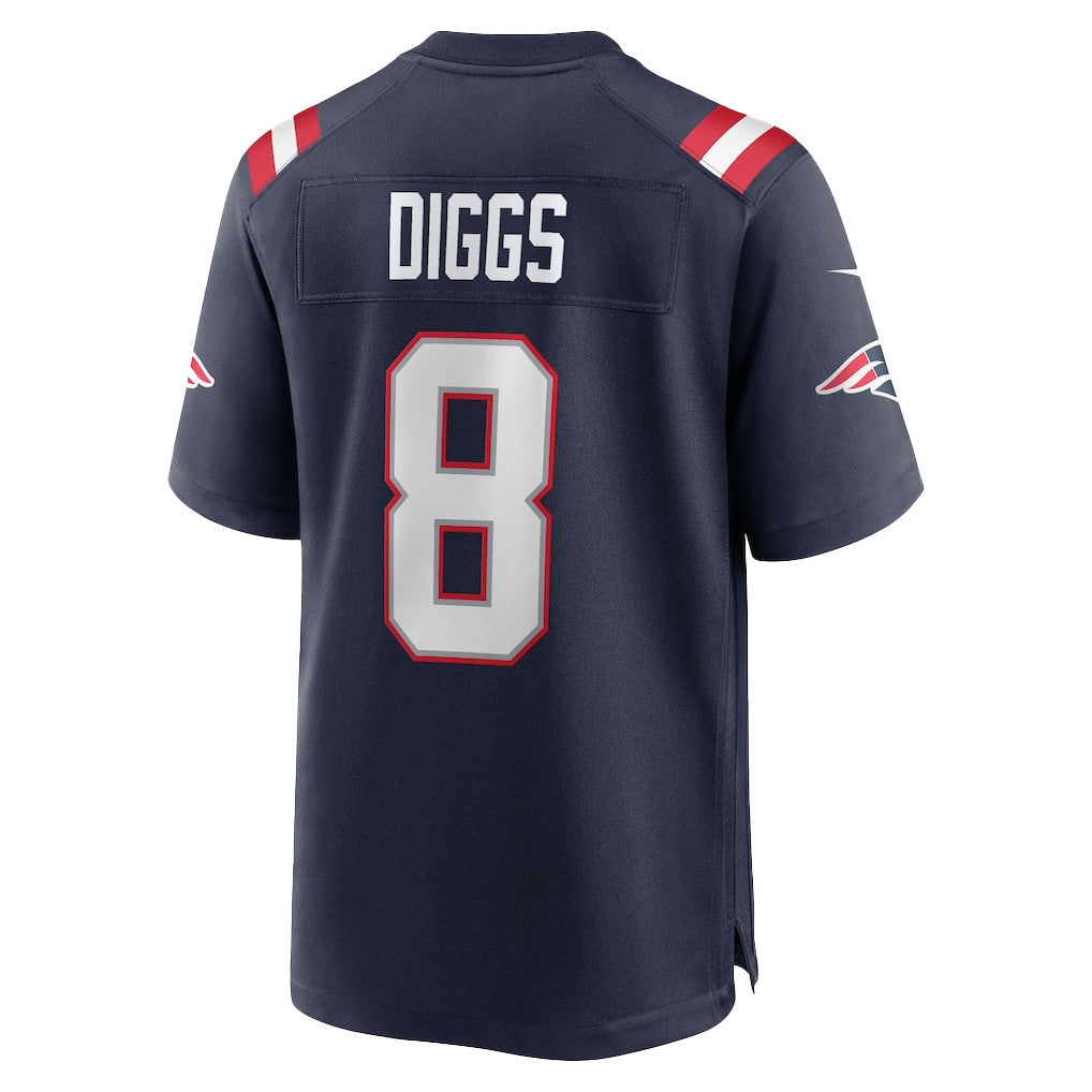 Stefon Diggs 8 New England Patriots Super Bowl LX Elite Playmaker Men Jersey - Navy
