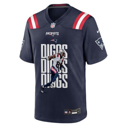 Stefon Diggs 8 New England Patriots Super Bowl LX Explosive Play Men Jersey - Navy