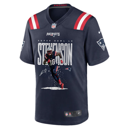 Rhamondre Stevenson 38 New England Patriots Super Bowl LX Elite Ground-Game Star Men Jersey – Navy