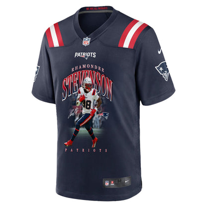 Rhamondre Stevenson 38 New England Patriots Super Bowl LX Fearless Running Back Men Jersey – Navy