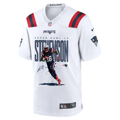 Rhamondre Stevenson 38 New England Patriots Super Bowl LX Elite Ground-Game Star Men Jersey – White