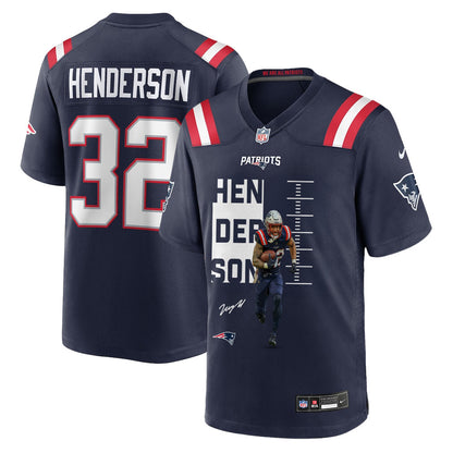 TreVeyon Henderson 32 New England Patriots Super Bowl LX Must-Have Champion Men Jersey – Navy