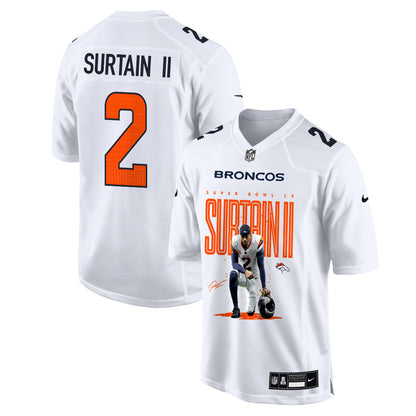 Pat Surtain II 2 Denver Broncos Super Bowl LX Elite Lockdown Corner Men Jersey – White