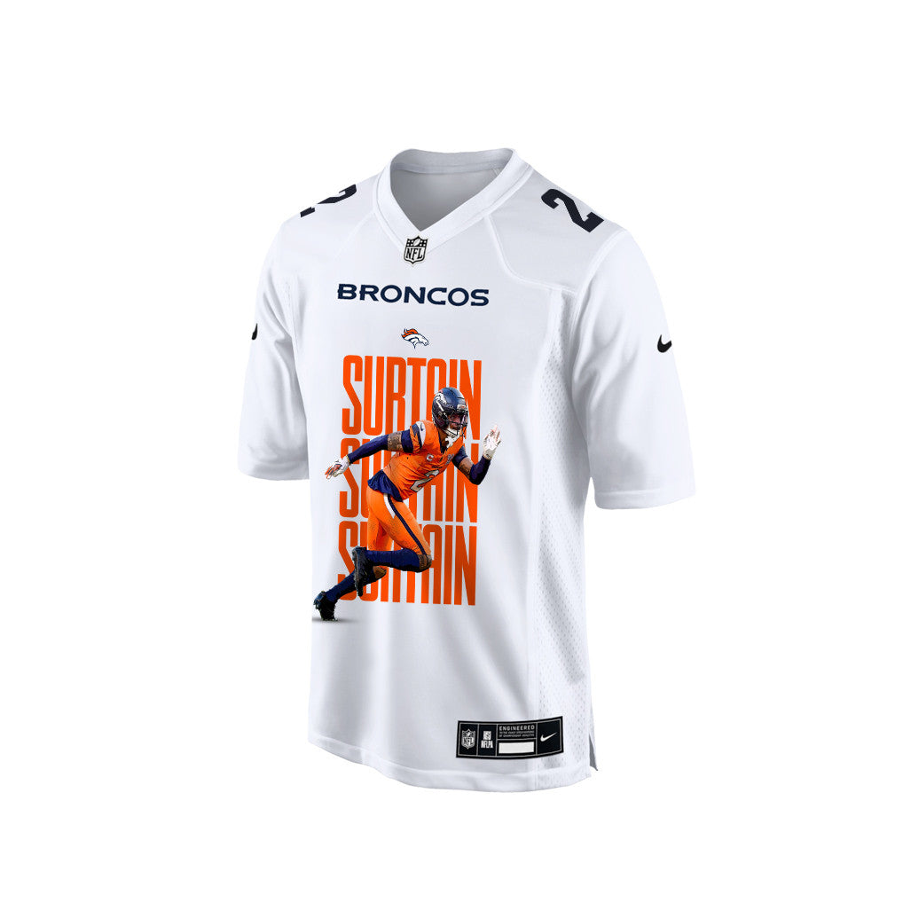 Pat Surtain II 2 Denver Broncos Super Bowl LX Defensive Superstar Men Jersey – White