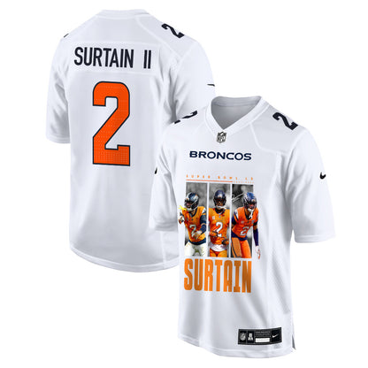 Pat Surtain II 2 Denver Broncos Super Bowl LX Defensive Icon Men Jersey – White