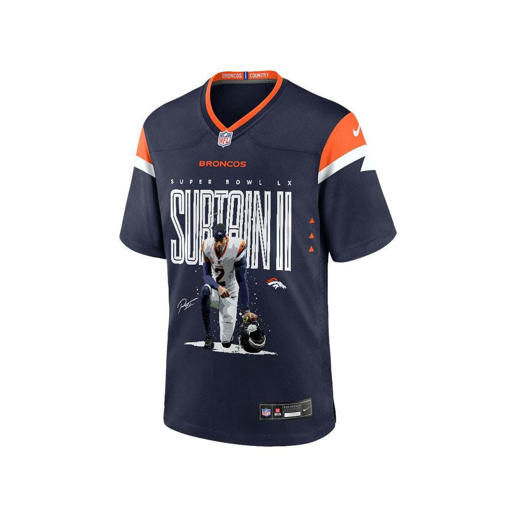 Pat Surtain II 2 Denver Broncos Super Bowl LX Elite Lockdown Corner Men Jersey – Navy
