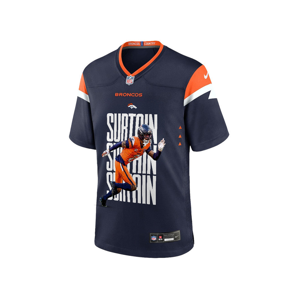 Pat Surtain II 2 Denver Broncos Super Bowl LX Defensive Superstar Men Jersey – Navy