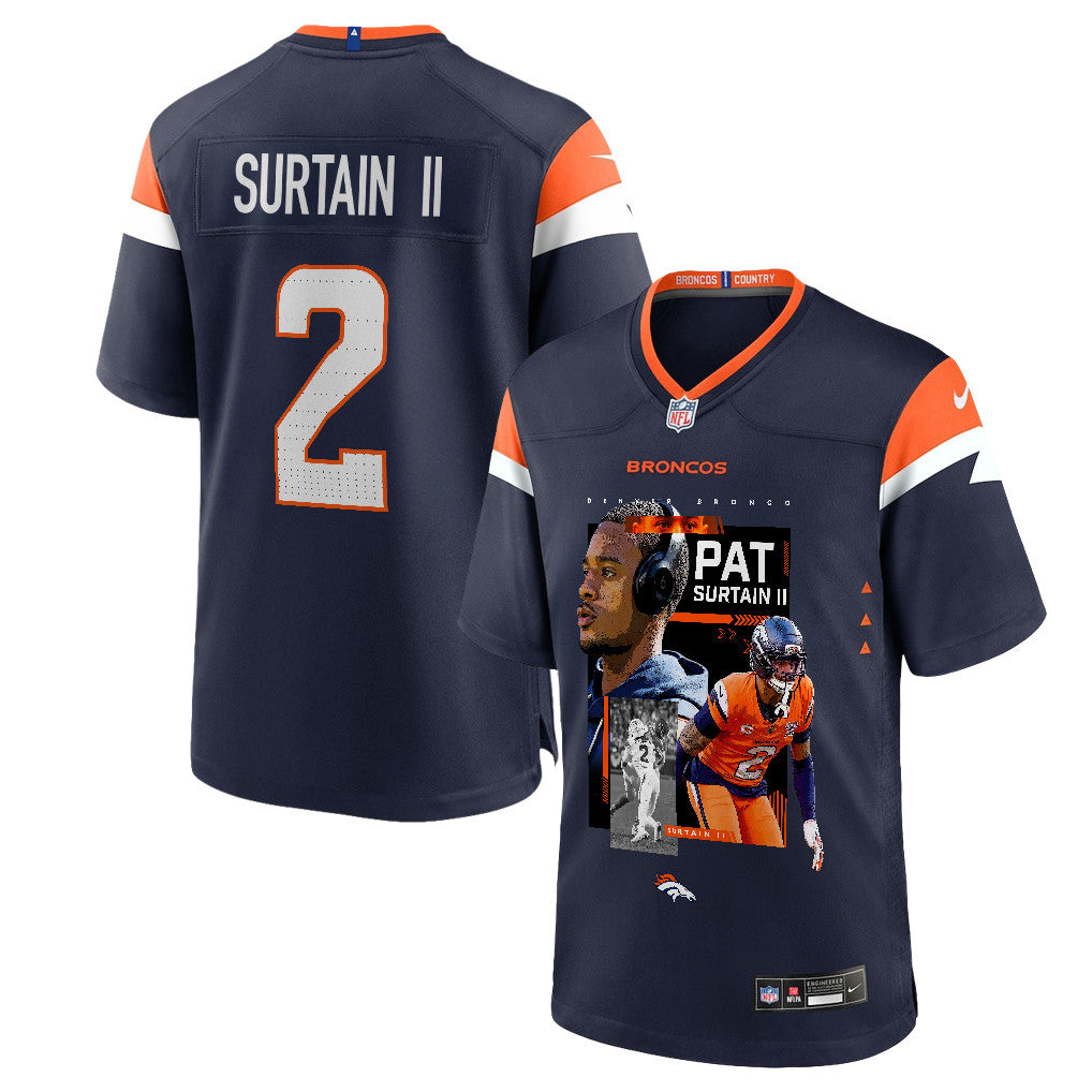 Pat Surtain II 2 Denver Broncos Super Bowl LX Next-Gen Legend Men Jersey – Navy