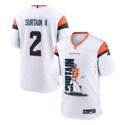 Pat Surtain II 2 Denver Broncos Super Bowl LX Shutdown Defender Game Men Jersey – White