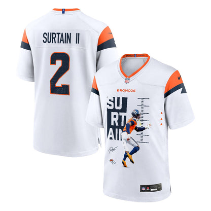 Pat Surtain II 2 Denver Broncos Super Bowl LX Ultimate Gameday Game Men Jersey – White