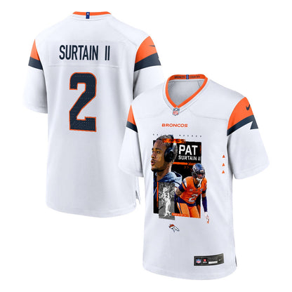 Pat Surtain II 2 Denver Broncos Super Bowl LX Next-Gen Legend Game Men Jersey – White
