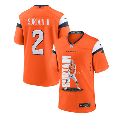 Pat Surtain II 2 Denver Broncos Super Bowl LX Shutdown Defender Game Men Jersey – Orange