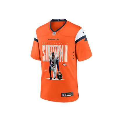 Pat Surtain II 2 Denver Broncos Super Bowl LX Elite Lockdown Corner Game Men Jersey – Orange