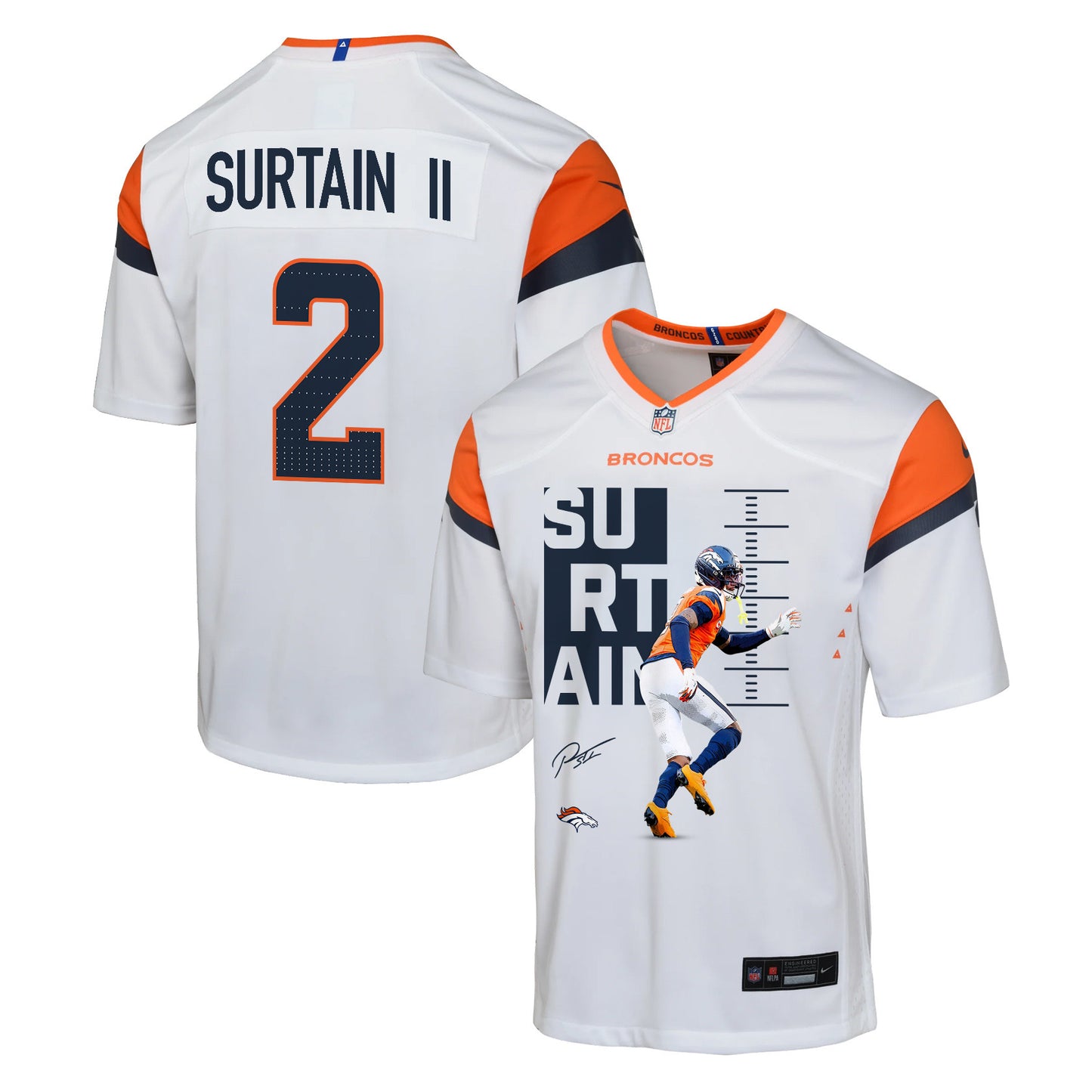 Pat Surtain II 2 Denver Broncos Super Bowl LX Ultimate Gameday Game YOUTH Jersey – White