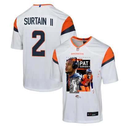 Pat Surtain II 2 Denver Broncos Super Bowl LX Championship-Caliber YOUTH Jersey – White